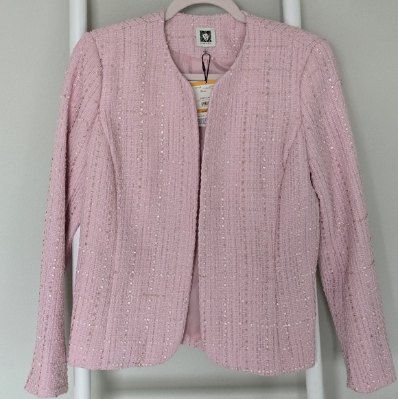 Anne Klein Jackets & Blazers - NWT Anne Klein Light Pink Textured Blazer